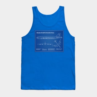 Boeing B-52 Stratofortress - Airplane Blueprint - AD Tank Top